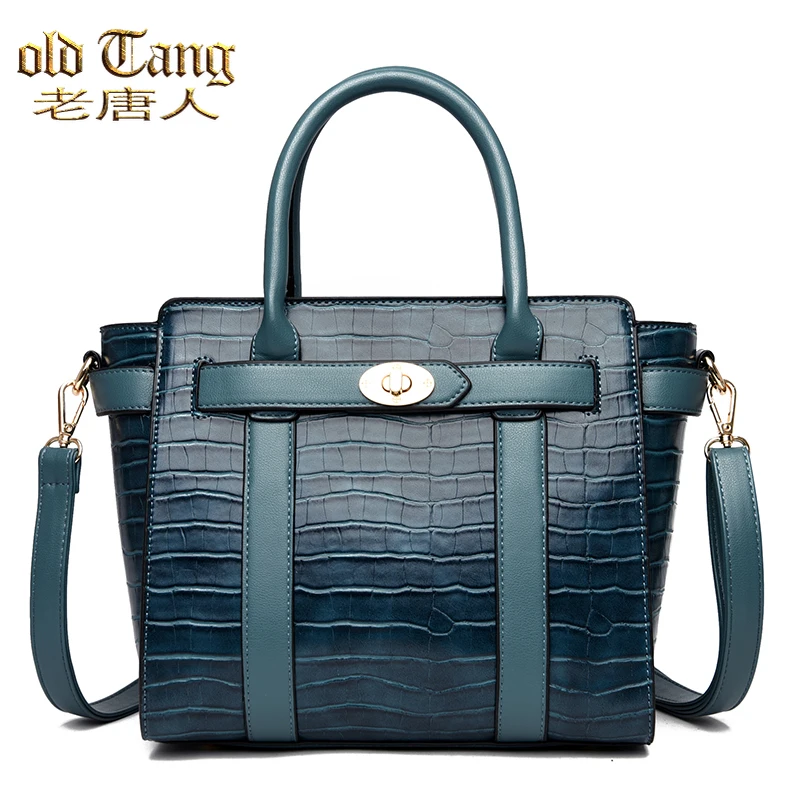 Высококачественные сумки через плечо из искусственной кожи с каменным узором