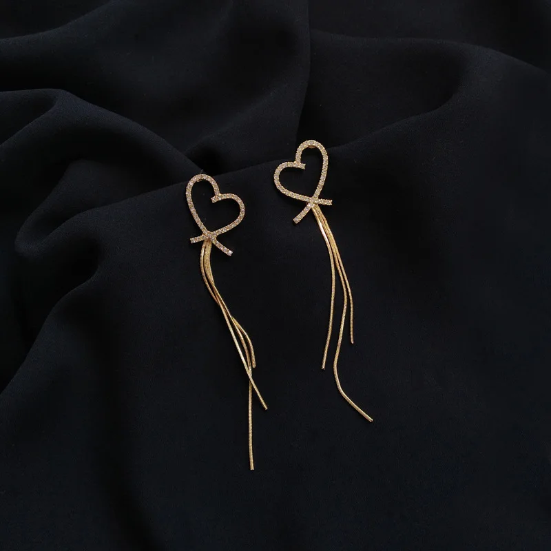 S925 игла женские серьги металлическое сердце высокое качество кристалл с мульти