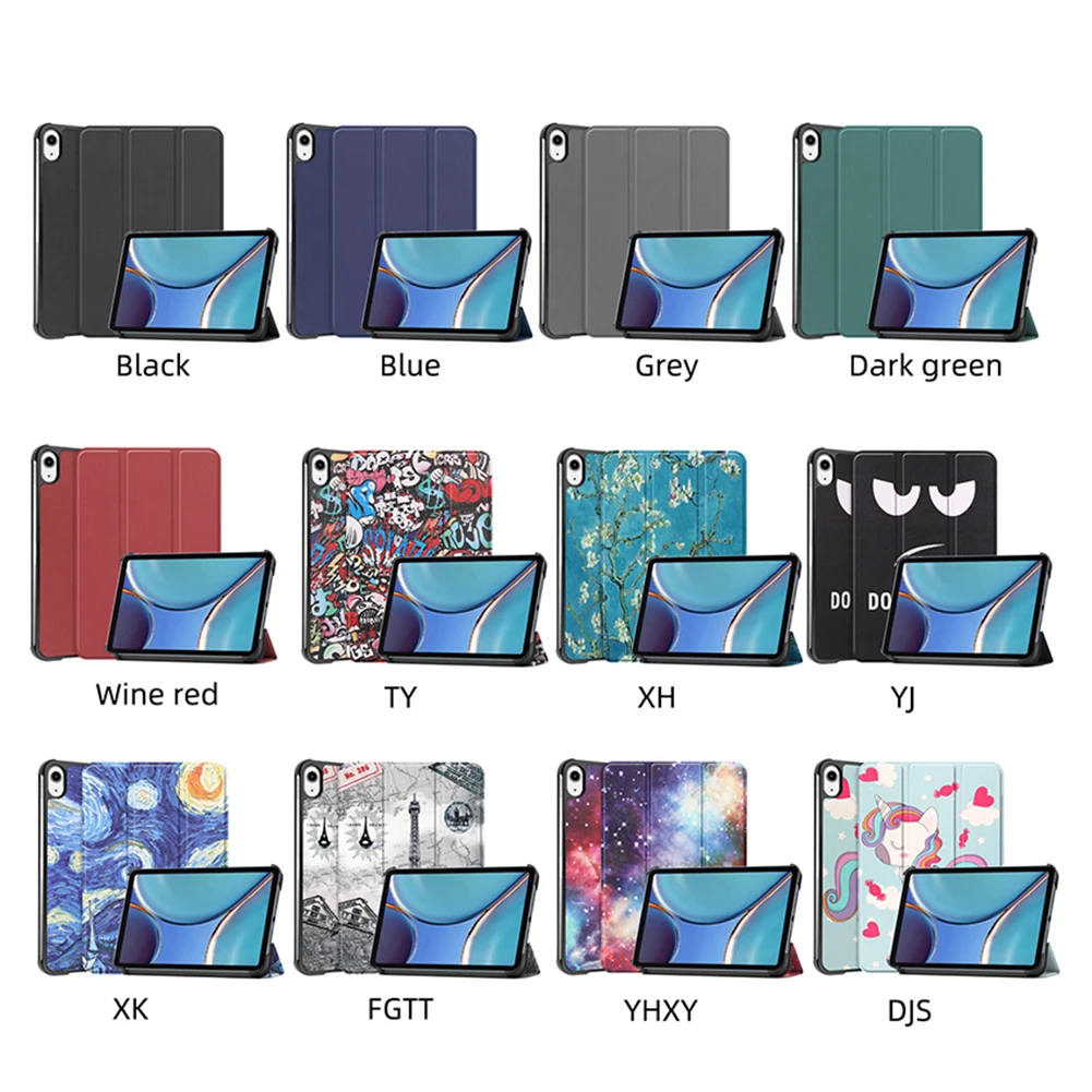 

Painted/Pure Color Tri-fold Smart Sleep Wake Tablet Protective Case Sleeve for iPad Mini 6 2021 Tablet Folding Stand Shell Cover