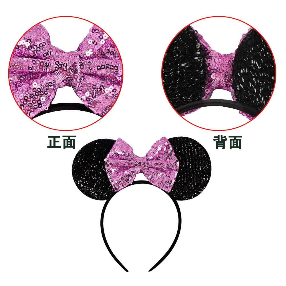 Банты головные уборы уши Минни Маус повязка для волос с бантики пайетками детей