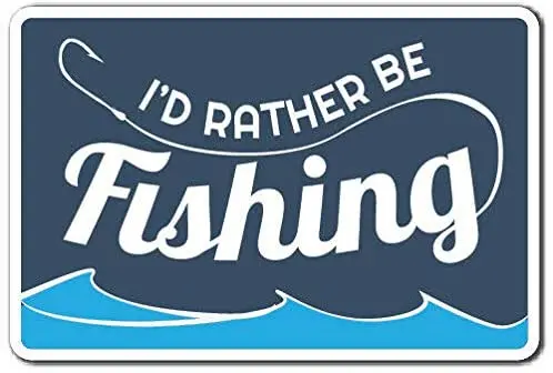 

nonbrand I'd Rather Be Fishing Metal Tin Sign Bar Pub Home Wall Vintage Retro Decor Poster