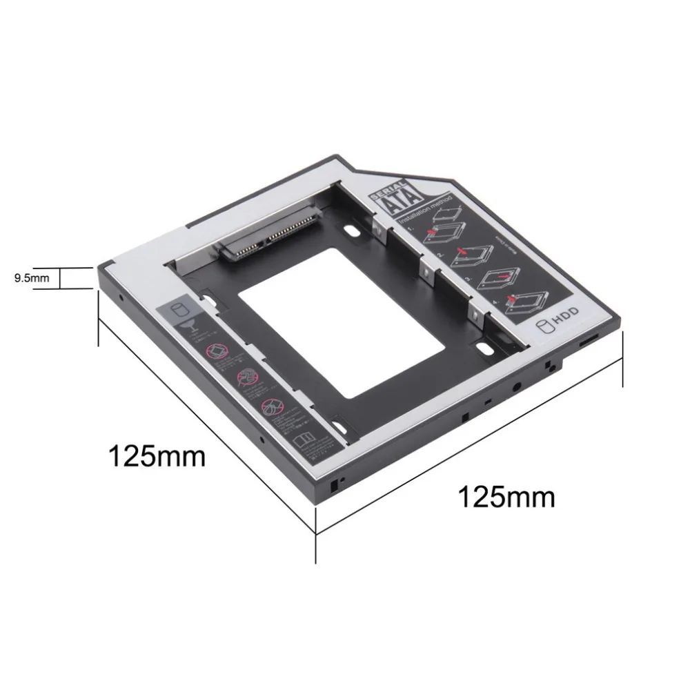 Universal 2.5 2nd 9.5mm Ssd Hd SATA Hard Disk Drive HDD Caddy Adapter Bay For Cd Dvd Rom Optical | Электроника