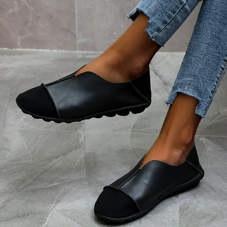

2021Shoes Moccasin Shoes Mom Loafers Soft Sole Casual Women's Driving Ballet Shoes Comfortable Grandmother Shoes