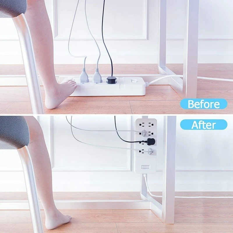

Power Board Holder, Surge Protector, Wall-Mounted, Self-Adhesive Cable Management System for Computer Desk Finishing 2
