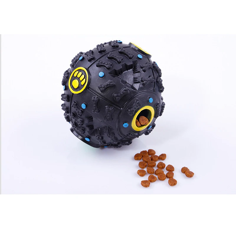 Яркая пищевая головоломка с утечкой звука для собаки скрипучий шарик игрушки 3