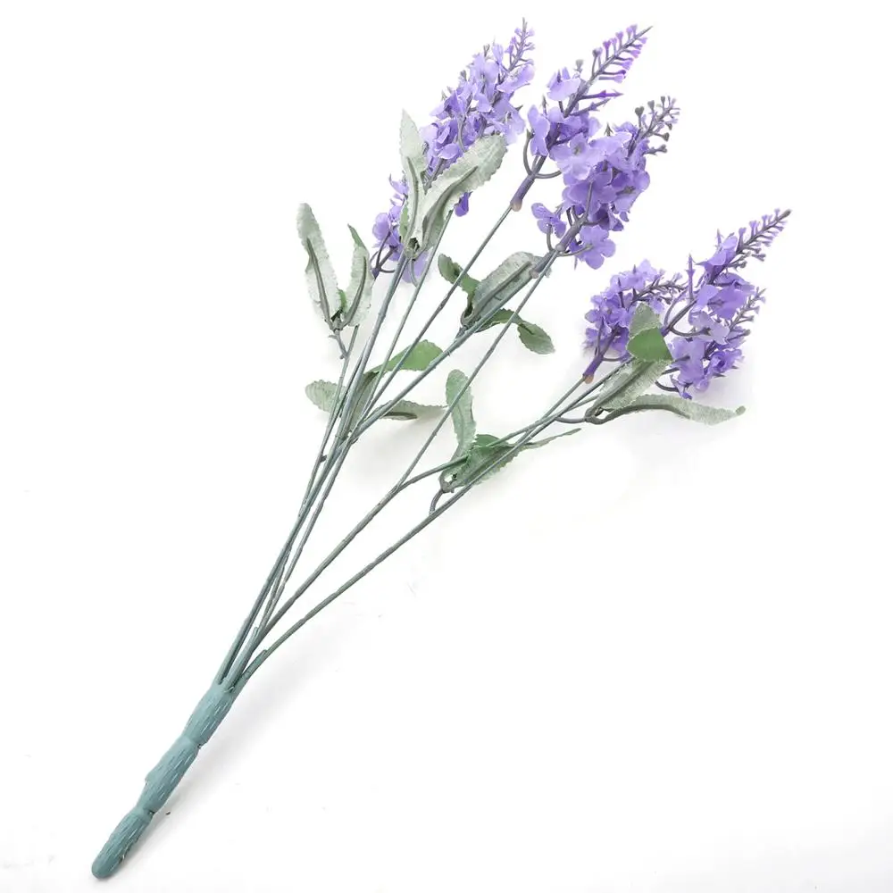 Light Purple 10 голов романтические Искусственные цветы лаванды DIY Шелковый букет из цветов лаванды для дома свадьбы сада цветочные украшения - Цвет: Light Purple