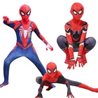 Костюм человека и ребенка Spiderboy на Хэллоуин с маской плащ Рождество Дети Взрослые фантазия сценическое платье для представлений