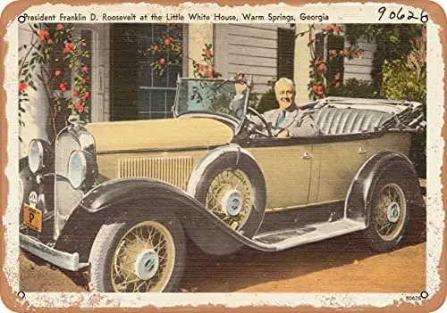 Металлический знак-открытка Джорджии-президент Франклин Д. Рузвельт в маленьком