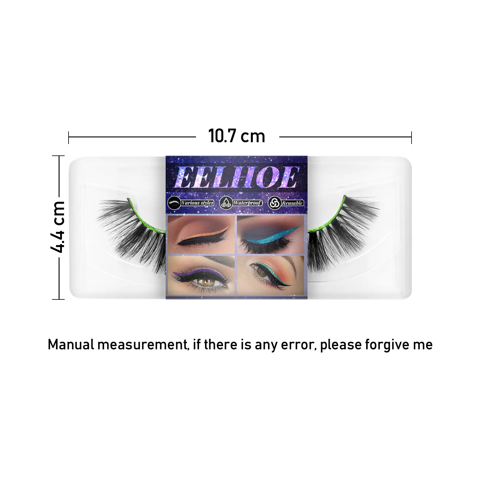 

2pcs reusable Eyeliner And Eyelash Stickers 7 Color Waterproof Reusable Eyeliner Eyelash Stickers Easy To Use Remove Maquiagem