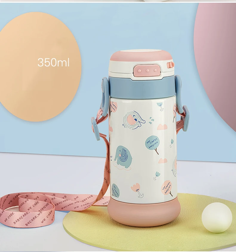 Babycare/260 мл Термос для детей, Термокружка с соломинкой, противоскользящая, для детей, для питья, для кормления, бутылка из нержавеющей стали