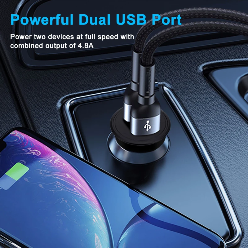 

Mini USB Car Charger Fast Charging Dual Port USB Adapter Universal Quick ​Charging Car Phone Charger For iPhone 12 11 Xiaomi 11