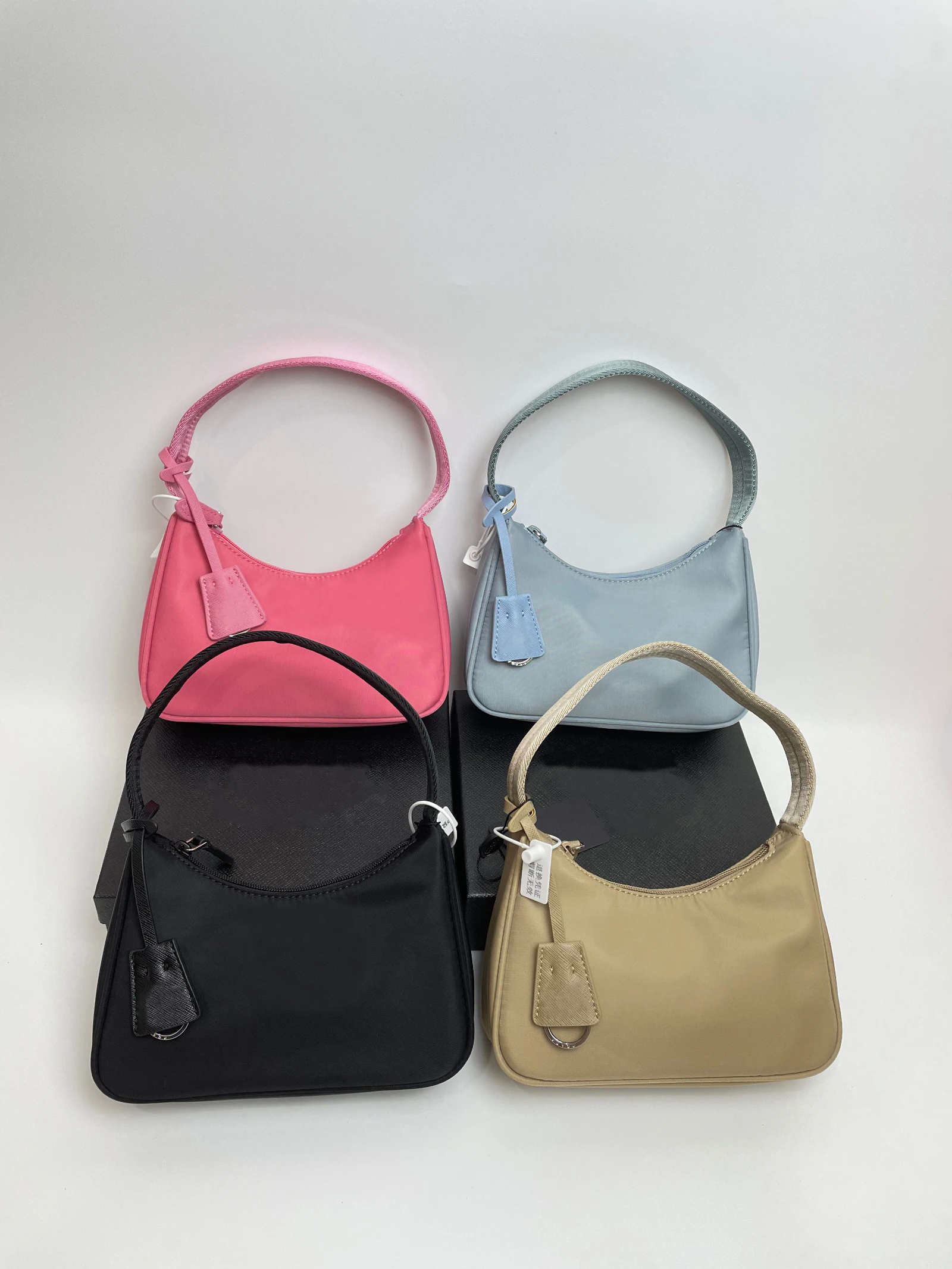 Clean White High Quality nylon cloth shoulder bag，ladies fashion designer messenger bag，handbag Underarm bag |