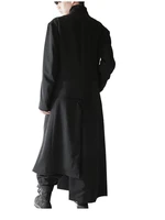 mens new super loose plus size fashion zipper detachable design two zipper gaba trench coat plus size coat