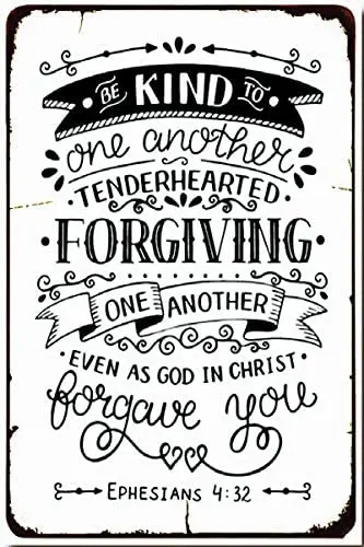 

Tin Sign Bible Verse Be Kind Quotes Metal Plaque Living Room Bar Garage Coffee Shop Wall Decoration -Tin Sign 8x12 Inch