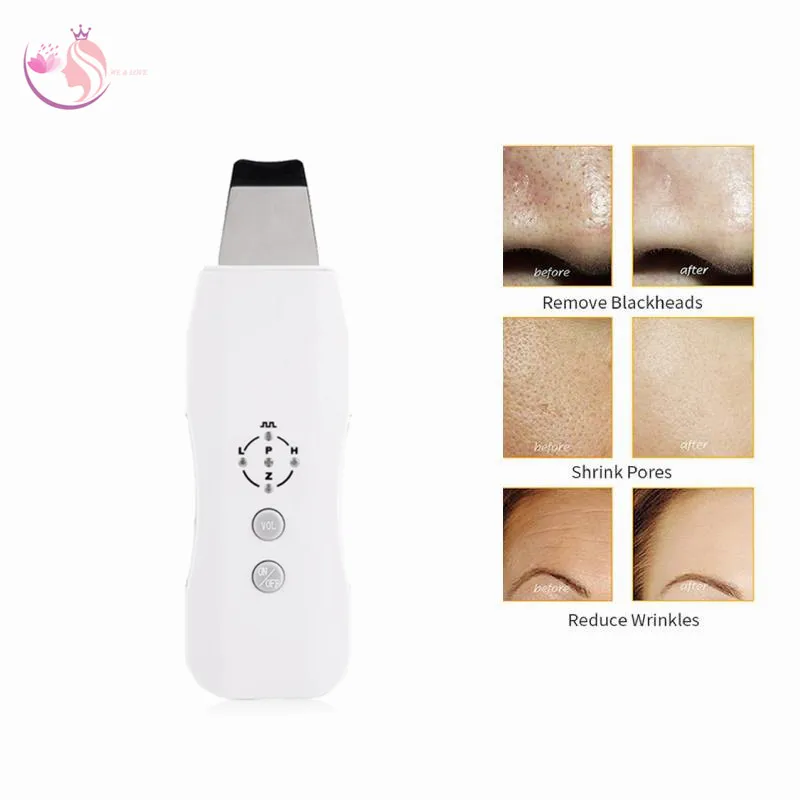 Ultrasonic Negative Ion Skin Scrubber Exfoliating Blackhead Pore Cleaner Face Clean Shovel Cavitation Peeling Facial Lifting