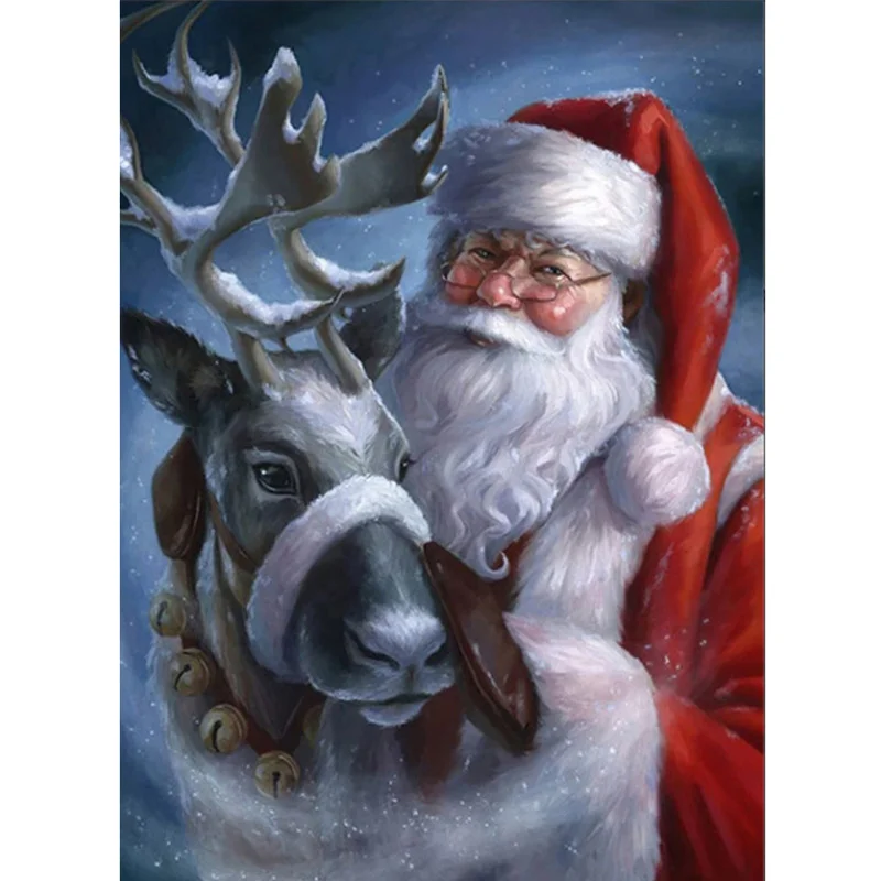 

5D Paint With Diamonds Santa Claus DIY Diamond Painting Full Drill Diamond Mosaic Christmas Deer Handmade Gift Home Decor