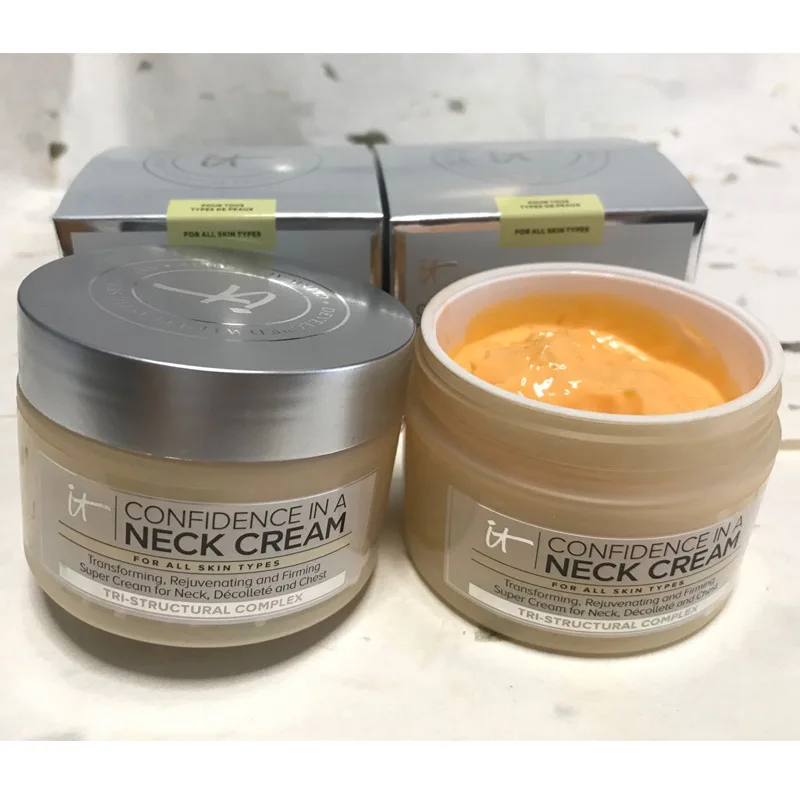 

Drop ship it cosmetics Confidence in a Neck Cream Moisturizer Moisturizing Cream Collagen Hyaluronic Acid Firmness Smoothness