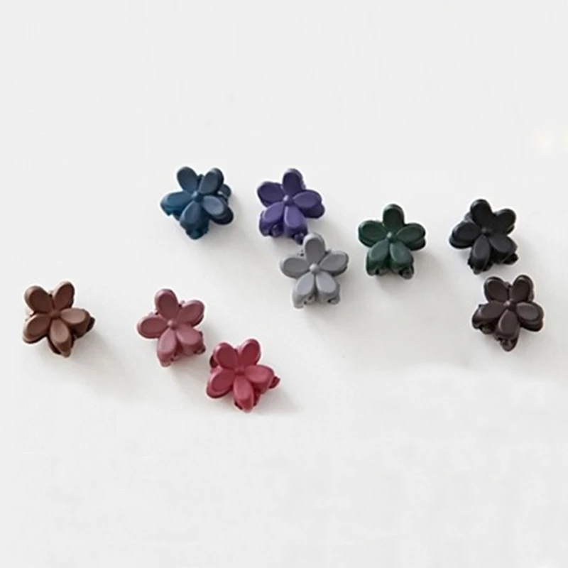 10pcs/lot Hair Accessories Baby Girls Small Claw Cute Candy Color flower hair clips for kids Children Hairpin Headwear|Шпильки и