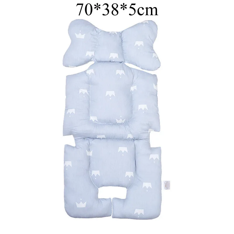Light blue crown Хлопковый уплотненный туристический усилитель для детской коляски, теплое сиденье в Корейском стиле, переносные детские автомобильные сиденья, мягкий дышащий Детский защитный коврик - Цвет: Light blue crown