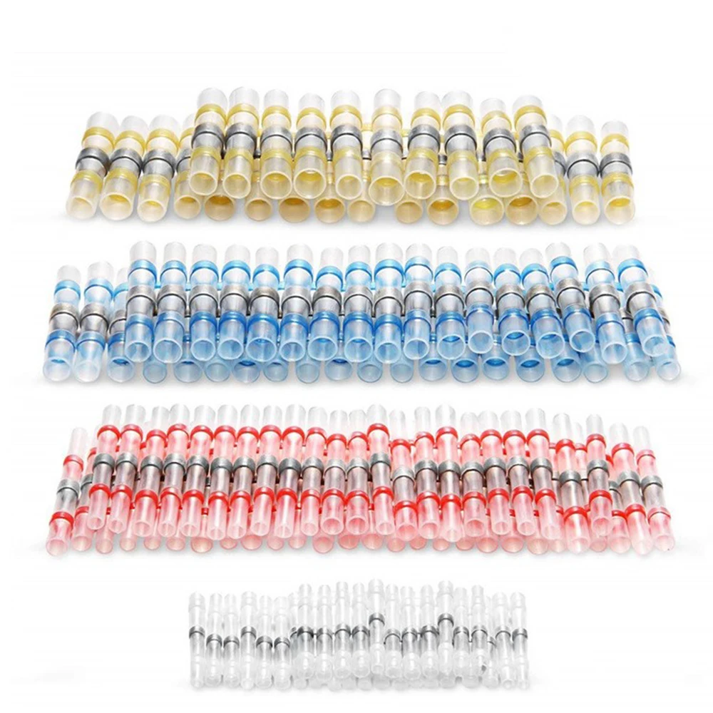 

50/100/120/250/300PCS IP67 Waterproof heat shrinkable solder ring terminal kits seal terminals solders sleeve tube electrical