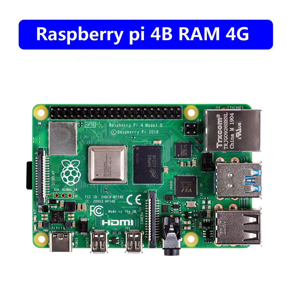 RAM 4G Последние Raspberry Pi 4 Model B с 1/2/4GB Оперативная память BCM2711 Quad core Cortex-A72 ARM v8 1,5 ГГц Поддержка 2,4/5,0 ГГц WI-FI Bluetooth 5,0 - Цвет: RAM 4G