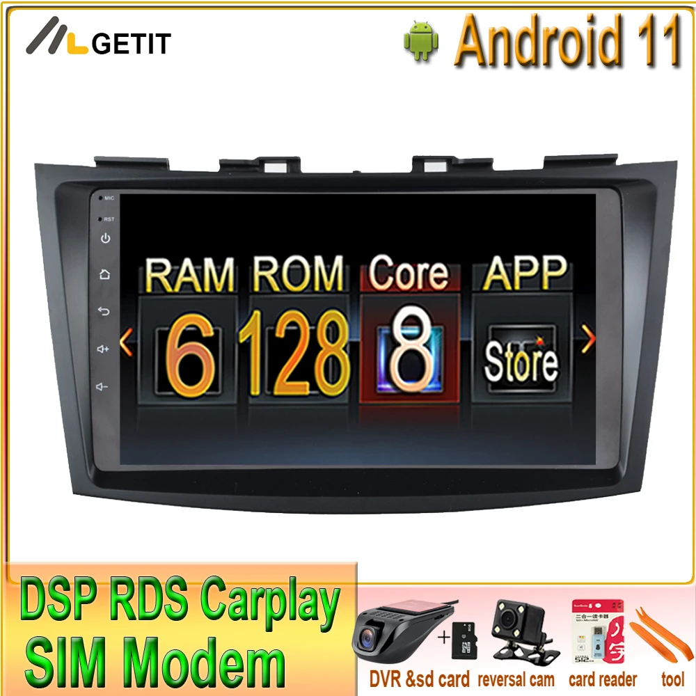 9 ''Android 11 автомобильный мультимедийный плеер для Suzuki Swift 2011 2012 2013 2014 2015