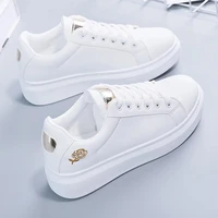 lace up white shoes womens pu leather solid color womens shoes casual womens shoes sports shoes