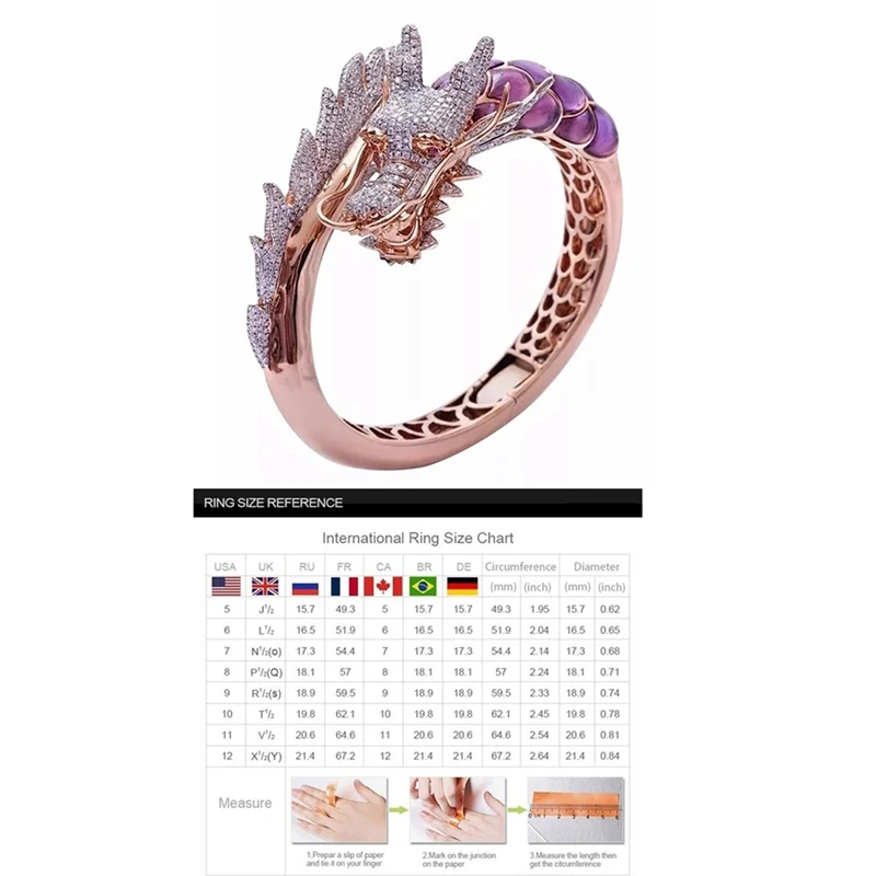 Мужское кольцо в стиле ретро виде когтя дракона из нержавеющей стали с фианитами