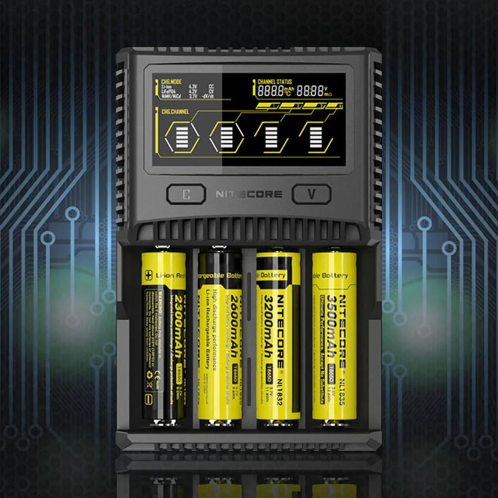 Topsale NITECORE SC4 интеллектуальная Быстрая зарядка превосходное зарядное устройство 4