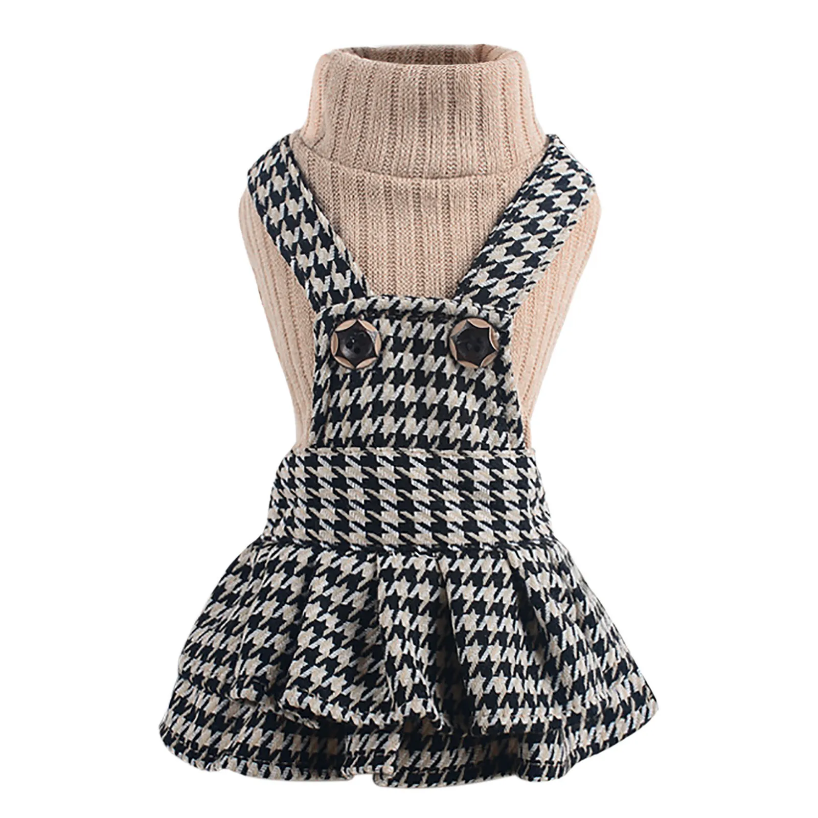 1pc Pet Sling Skirt Autumn Winter clothing Cute thousand bird lattice Teddy Small Dog Princess Dress c50 | Дом и сад