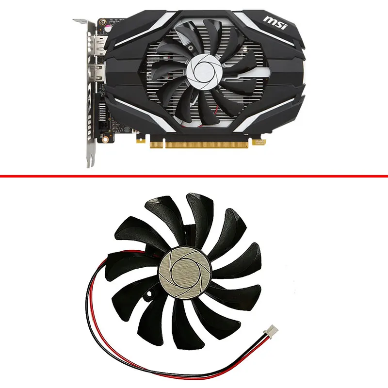 

New 85MM HA9010H12F-Z 2-Pin GPU Fan Replacement For MSI GeForce GTX1050Ti GT 1030 AERO ITX 2G OC RX 550 GTX 1650 AERO ITX 4G OC