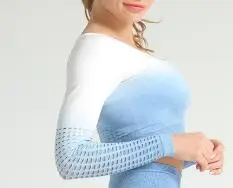 CB221 blue top Зимний бесшовный укороченный топ с длинным рукавом, спортивный бюстгальтер, рубашки, штаны для йоги, фитнеса, спортзала, тренировки, спортивный комплект для йоги, спортивный костюм - Цвет: CB221 blue top