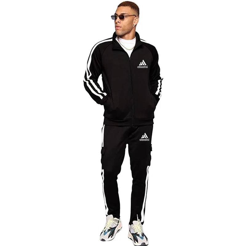 

New Sportswear Track Suit Men's Sets Spring Polyester Comfortable Breathable Zipper Stand Collar Casual Men's Clothing