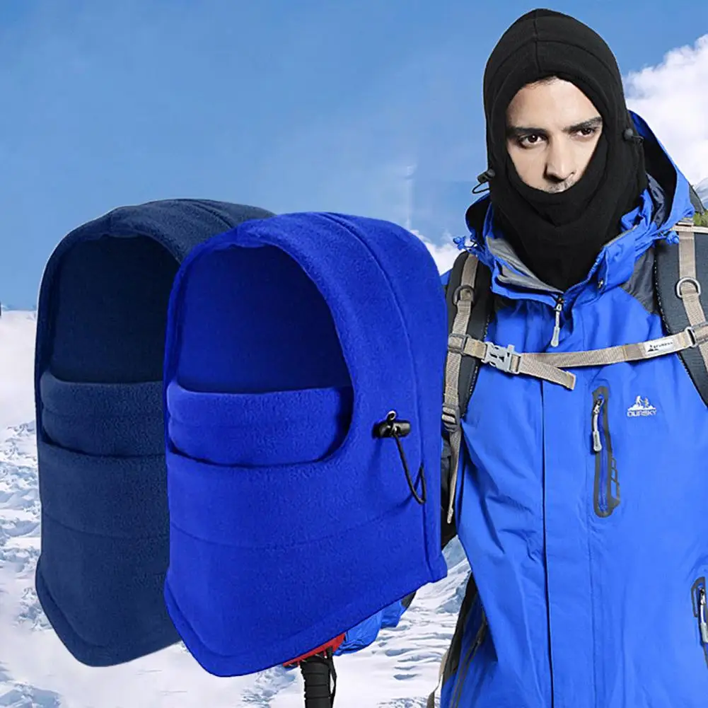 

Balaclava Men Women Winter Plush Drawstring Outdoor Full Face Cover Warm Hat Balaclava