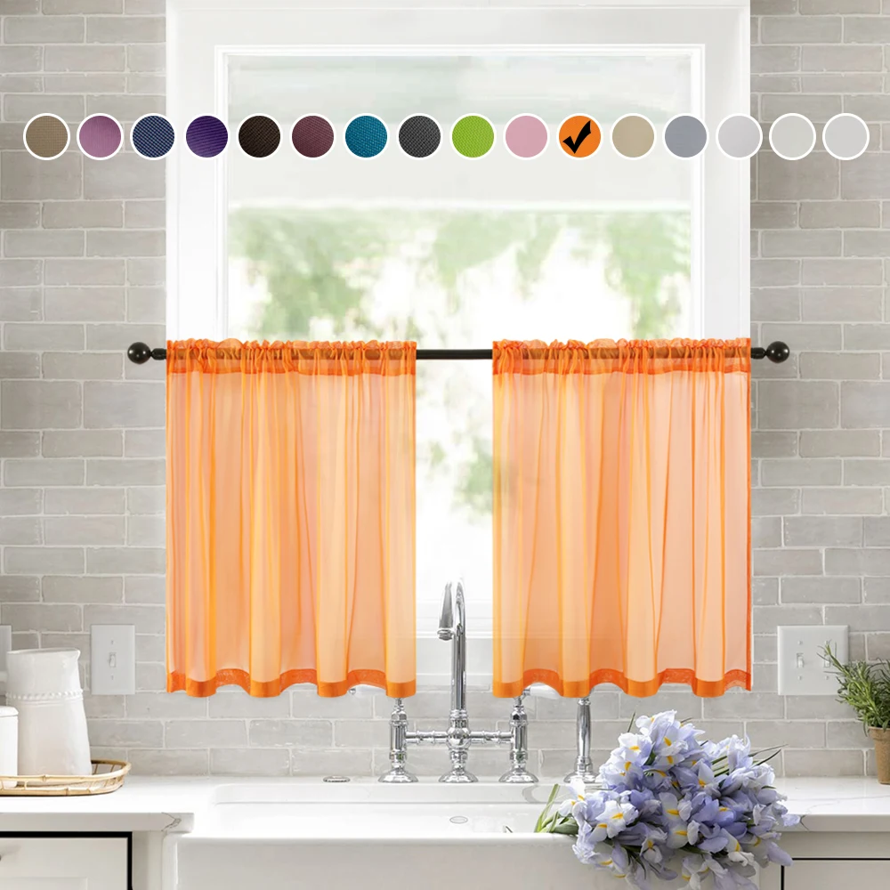 Miling оранжевые прозрачные Занавески для окна сплошные цветные тюлевые занавески
