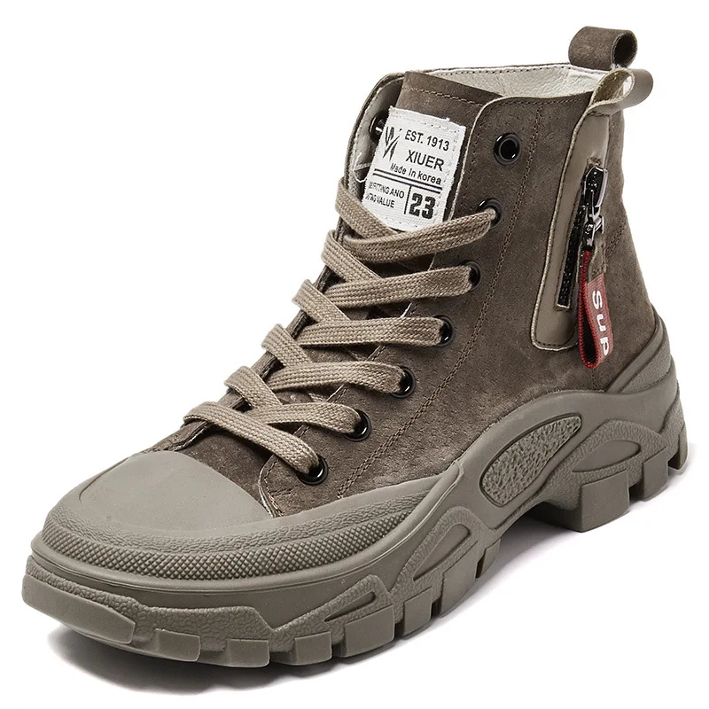 Женские короткие ботинки Koovan Осенние очень популярные из натуральной кожи в