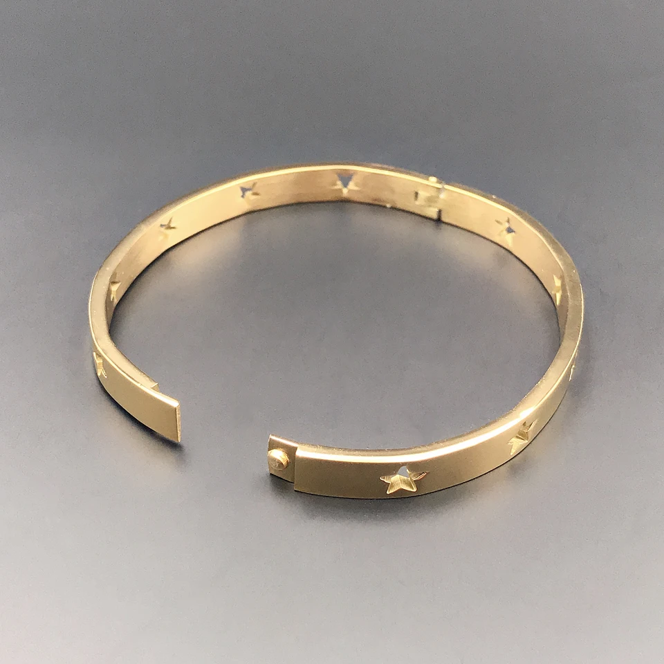 Новые браслеты и из нержавеющей стали с отверстиями золотым покрытием ювелирный