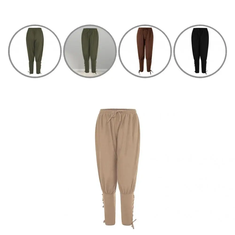

Costume Great Bandage Legs Viking Halloween Pants Skin-friendly Men Trousers Elastic Waist for Taking Photos