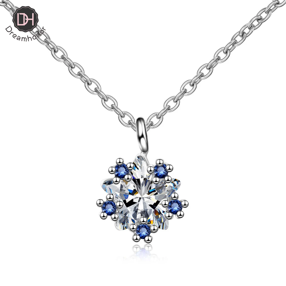 

Dreamhonor 2021 Fashion Crystal Zirconia Pendant 925 Sterling Silver Chain Necklaces Jewelry Accessory