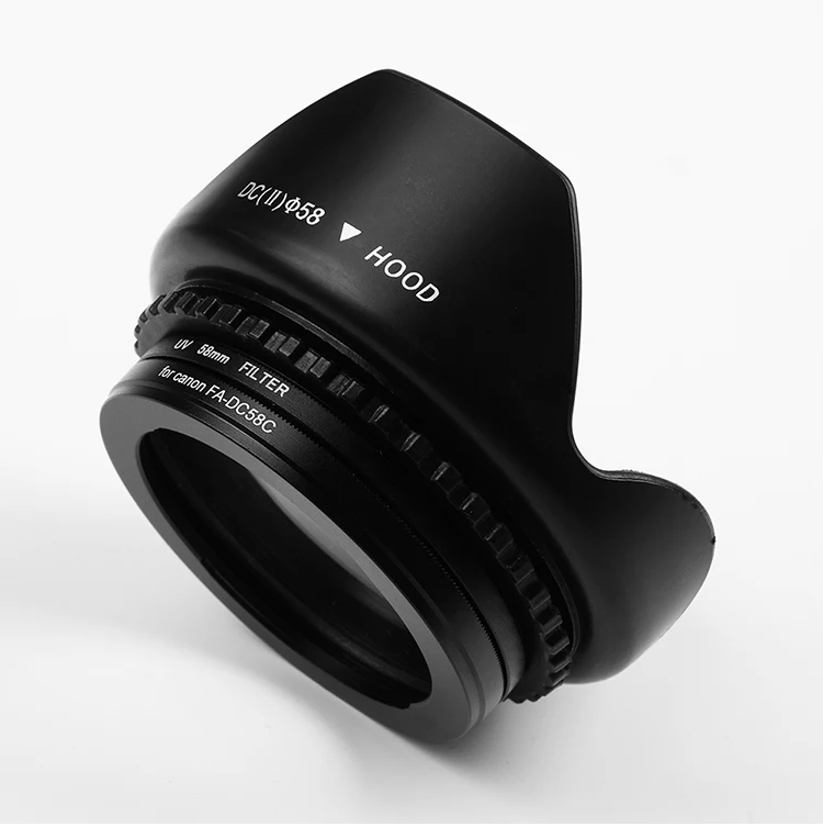FA-DC58C 58mm Camera Lens Filter Adapter Ring+UV+lens hood+lens cap for Canon PowerShot G1X images - 6