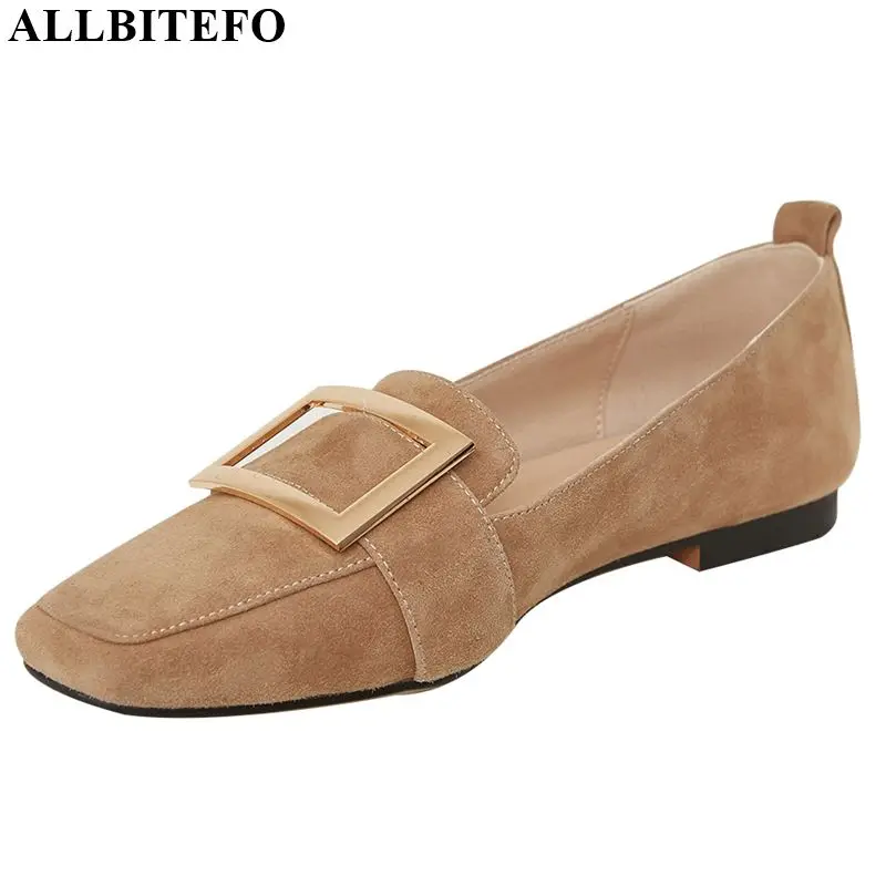 ALLBITEFO/удобная женская обувь на низком каблуке элегантная из натуральной кожи