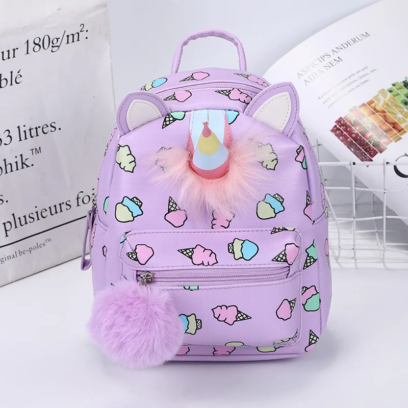 Mini Small Backpack Leather Children School Bags Cute Cartoon Unicorn Girls Backpack Kindergarten Preschool Backpack for Kids