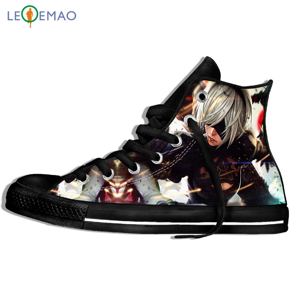 

Outdoor Walking Shoes Men/Nier Automata Print Hip Hop Harajuku Anime Sport Shoes Comfortable Lace-up Students Sneakers