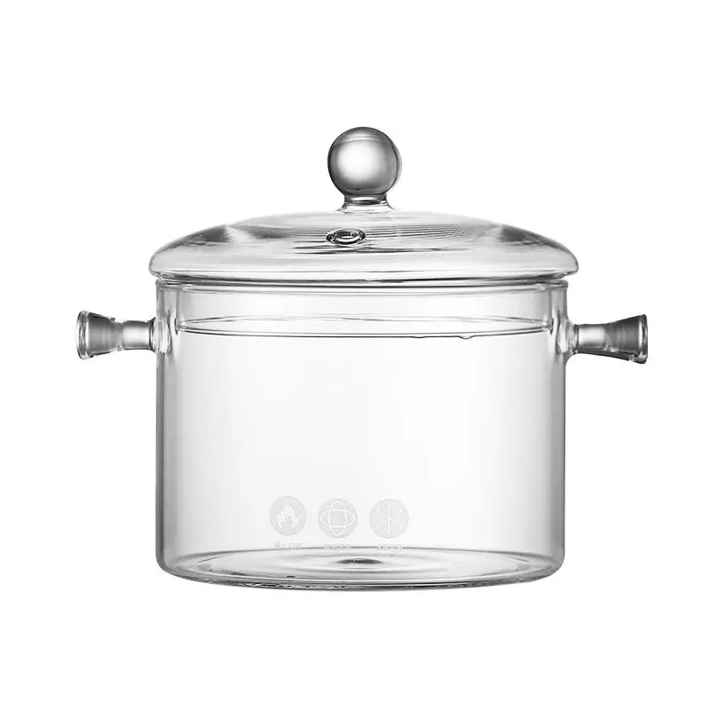 

Transparent Glass Soup Pot Kitchen Heat-resistant Porridge Pot Home Household heat-resistant Glass Bowl Kitchen Cooking Tools