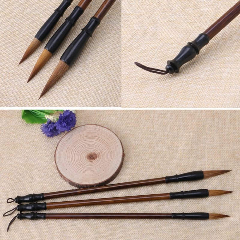 

1PC Chinese Calligraphy Brushes Pen Wolf Hair Writing Brush Wooden Handle