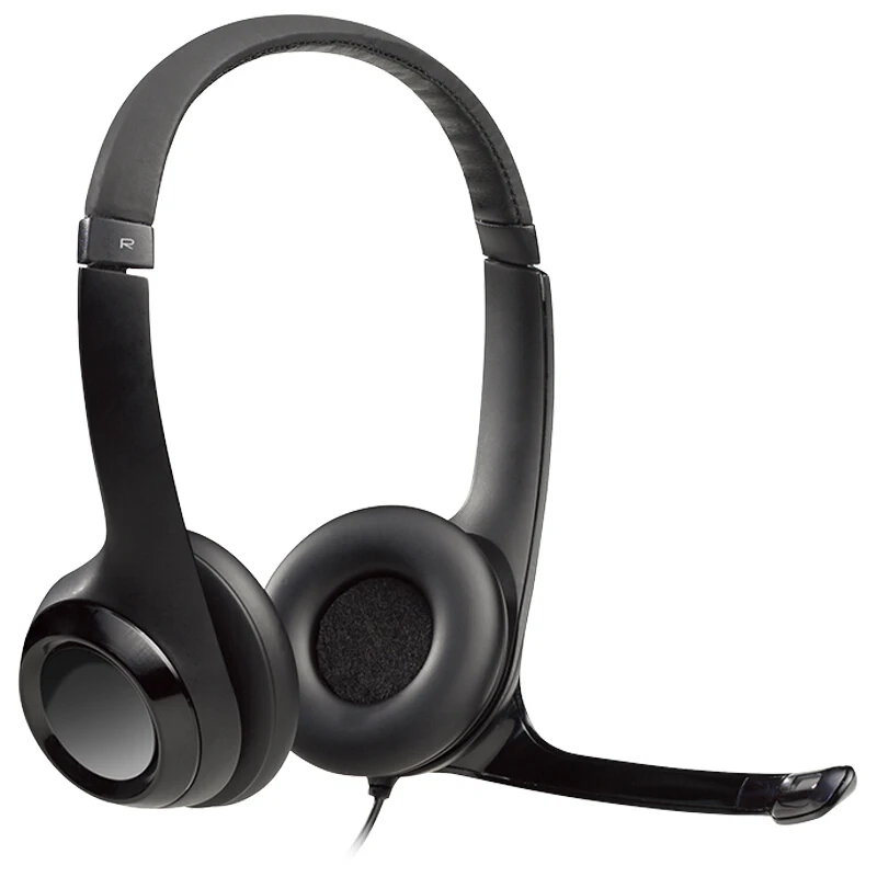 Оригинальная Проводная компьютерная гарнитура Logitech H390 с микрофоном складные