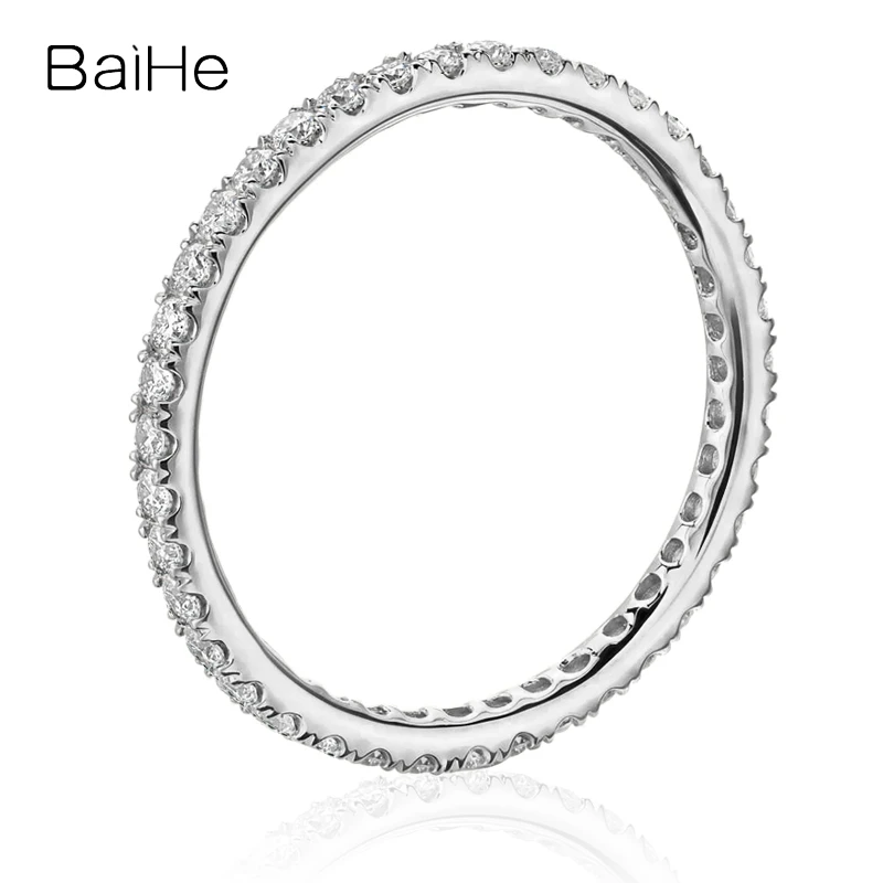 Кольцо BAIHE из настоящего белого золота 18 К с натуральными бриллиантами SI2/H |