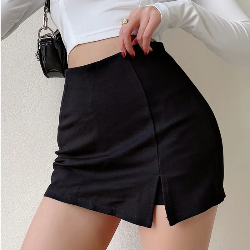 

XUXI Sexy High-waist Split Skirt Pants, Anti-empty A-line Skirt, Hip Skirt, Women, Summer 2021, E2269