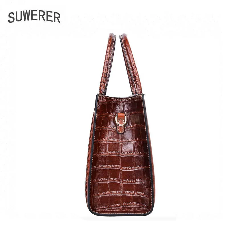 Новые женские сумки SUWERER из натуральной воловьей кожи с крокодиловым узором