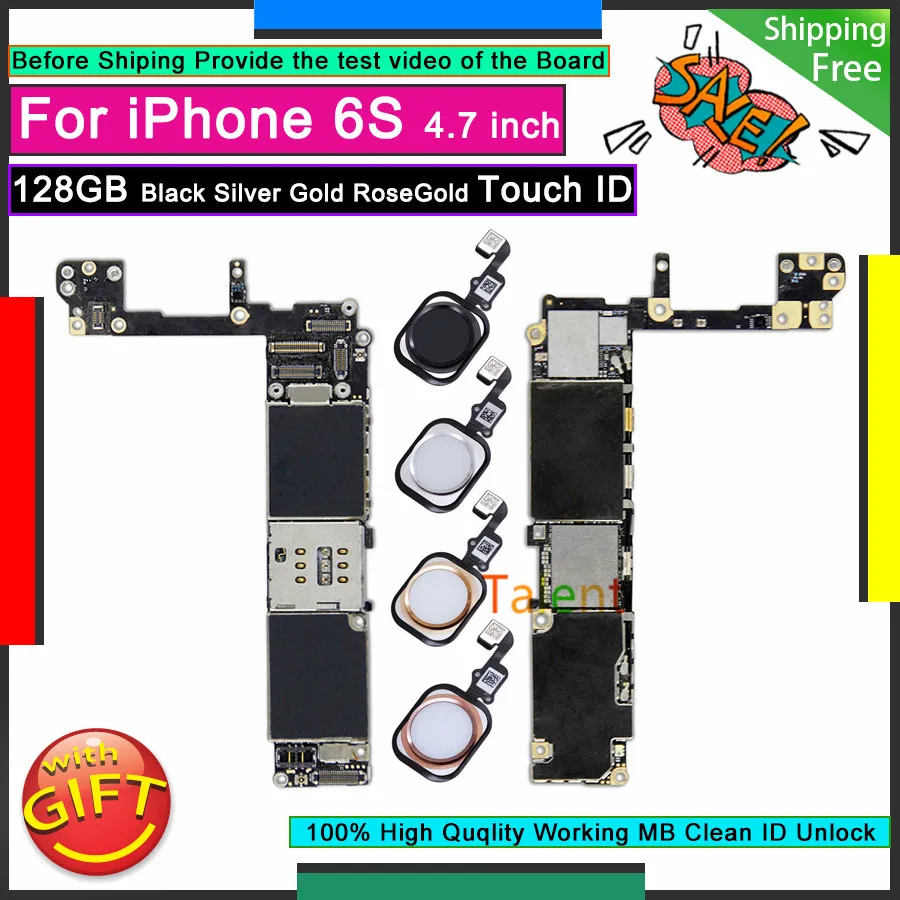 Материнская плата для IPhone 6S 128 ГБ черная серебристая золотистая розовая
